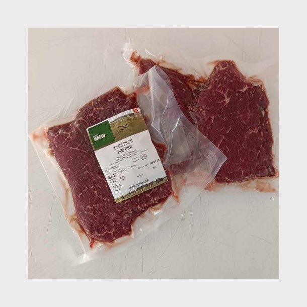 Tyksteg steak af dansk Jergyu kd, ca. 2x200 gram