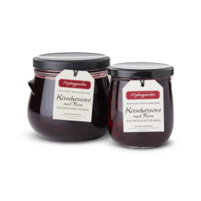 Hybengaardens kirsebrsovs med rom, 400 gram